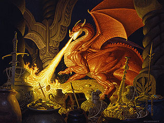 Tolkien Calendar Jan 1977 Smaug, Brothers Hildebrandt
