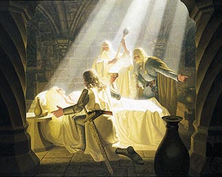Tolkien Calendar Oct 1977 The Healing of Eowyn, Brothers Hildebrandt