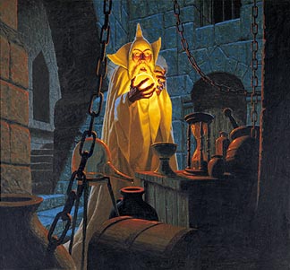 Tolkien Calendar July 1978 Saruman and the Palantir, Brothers Hildebrandt