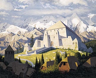 Tolkien Calendar Aug 1978 Golden Hall of Rohan, Brothers Hildebrandt