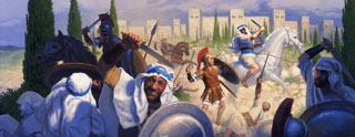 Judah Maccabee Battles the Lion, Greg Hildebrandt