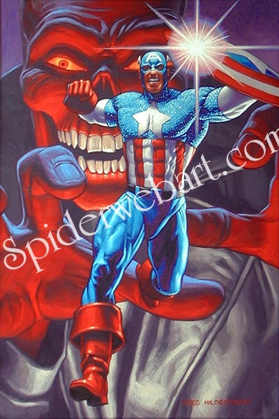 Greg Hildebrandt | Captain America vs Red Skull | Spiderweb Art Gallery