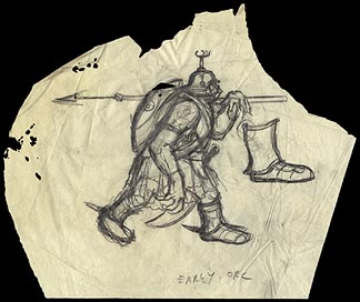 Early Orc sketch, Brothers Hildebrandt