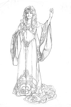 Galadriel Doll Pencil, Greg Hildebrandt