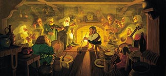 Tolkien Calendar Centerfold 1977 The Unexpected Party, Brothers Hildebrandt