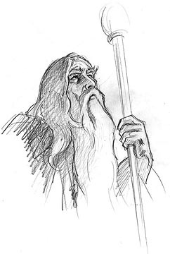 Remarque Sketch - Gandalf A, Greg Hildebrandt