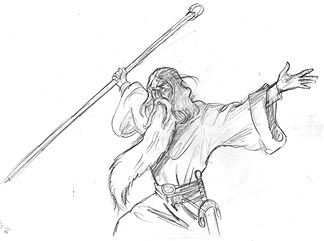 Remarque Sketch - Gandalf B, Greg Hildebrandt