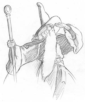Remarque Sketch - Gandalf C, Greg Hildebrandt