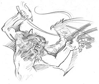 Remarque Sketch - Balrog 2, Greg Hildebrandt