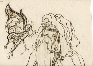 Elgan and the fairies sketch, Brothers Hildebrandt