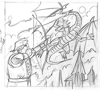 Bard Kills Smaug - B, Brothers Hildebrandt