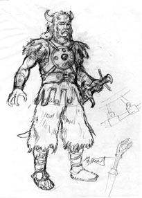Krull - Kegan - character sketch, Greg Hildebrandt