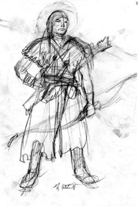 Krull - Archer sketch, Greg Hildebrandt