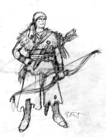 Krull - Archer sketch 2, Greg Hildebrandt
