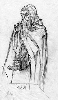 Merlin sketch, Greg Hildebrandt