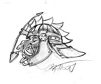 Orc Head sketch -1, Greg Hildebrandt