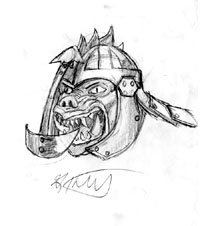 Orc Head sketch -2, Greg Hildebrandt