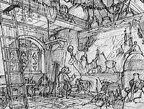 Wizard Puzzle sketch, Greg Hildebrandt