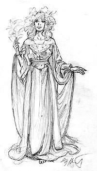 Arwen doll sketch, Greg Hildebrandt
