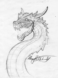 Dragon sketch, Greg Hildebrandt