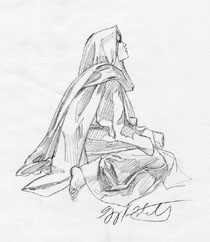 Sermon On The Mount sketch, Greg Hildebrandt