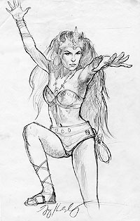 Sorceress sketch, Greg Hildebrandt