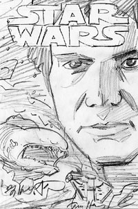Star Wars -The Empire Strikes Back cover sketch, Brothers Hildebrandt