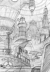 Xizor Relishes The Good Life sketch, Brothers Hildebrandt