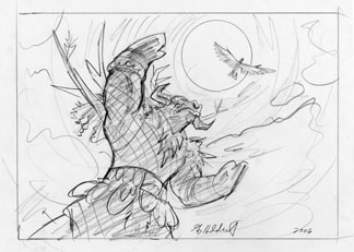 Warcraft Sketch #1, Greg Hildebrandt