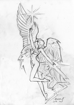 Angel sketch, Greg Hildebrandt