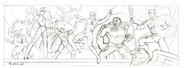 Marvel Characters Panorama, Greg Hildebrandt