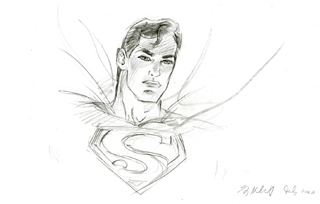 Superman Layout for DC Panorama, Greg Hildebrandt