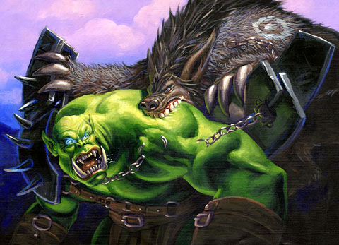 Justicar Andaer Ragepaw - Bear versus Orc, Greg Hildebrandt