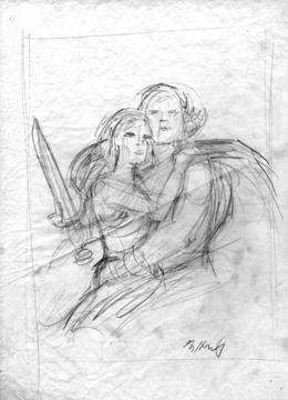 Clash of the Titans sketch, Greg Hildebrandt