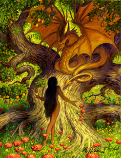Satan Tempts Eve, Greg Hildebrandt