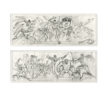 DC/Marvel Characters Panorama, Greg Hildebrandt