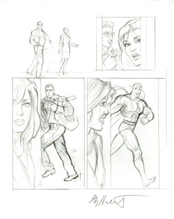 Superman Last Goddess of Krypton sketch, Greg Hildebrandt