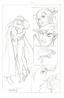 Superman Last Goddess of Krypton sketch pg 26, Greg Hildebrandt