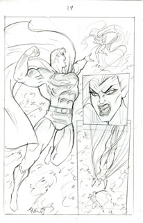 Superman Last Goddess of Krypton sketch pg 39, Greg Hildebrandt