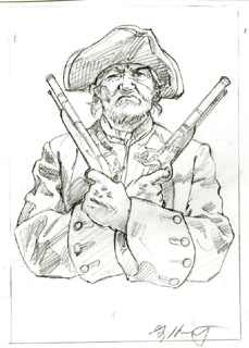 Treasure Island Cover #2 Sketch, Greg Hildebrandt