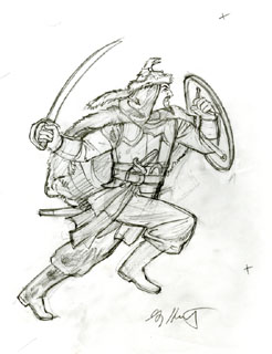 Civilization IV Poster Sketch Ghengis Khan, Greg Hildebrandt