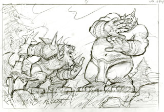 Withering Shout Sketch, Greg Hildebrandt