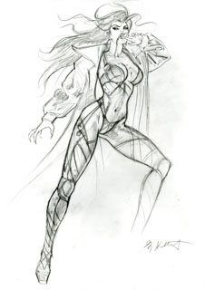 Heavy Metal Cover Sketch, Greg Hildebrandt