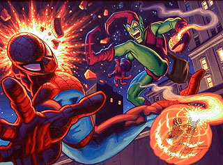 Spider-Man vs Green Goblin with remarque, Brothers Hildebrandt