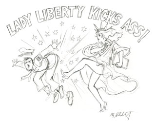 Lady Liberty Kicks Ass, Greg Hildebrandt