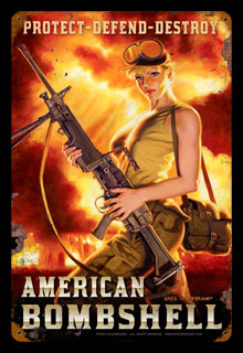 American Bombshell - Vintage Tin Sign - Large, Greg Hildebrandt