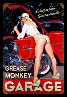 Grease Monkey - Vintage Tin Sign - Large, Greg Hildebrandt