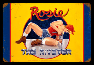 Rosie the Riveter - Vintage Tin Sign, Greg Hildebrandt