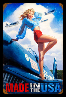 Made in the USA - Vintage Tin Sign, Greg Hildebrandt