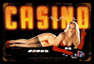 Red Light Poker - Vintage Tin Sign, Greg Hildebrandt